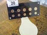 Souvenir California gold token un-circulated type set, 10 gold coloured plated tokens enclosed
