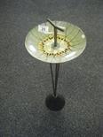 Interesting 1960`s Italian? Enamel topped stand, brass tripod supports on a cast metal base, 24"