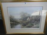 Gilt f/g coloured limited edition print entitled Secret Hideaway by Hillary Scoffield, No: 147 of