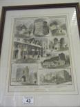 F/g coloured 19c engraving scenes and sketches from Canterbury, 12 x 24