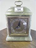 Onyx antique style mantle clock by Mappin & Webb Ltd an 8 day timepiece, 5" tall bracket clock