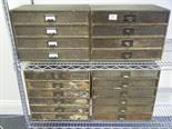 2 x 1950`s simulated snakeskin filing units, each unit containing 4 drawers 11" tall 16" wide,