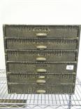 Simulated office filing unit c1950`s 16" tall x 16" wide with brass handles, 6 drawers simulated