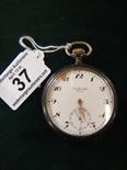 Silver Gents pocket watch, marked to dial J J Badollet, Genève, small chip to enamel dial in 800