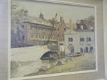 Interesting oil on board Industrious canal scene with figures 20 x 24 approx c1950`s un-signed