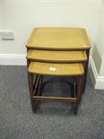 Stylized 1960`s-70`s nest of 3 teak tables model No: 5634 G-Plan