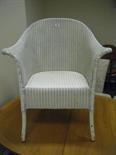 Lloyd Loom white chair with original Lloyd Loom label,