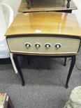 Retro 1960`s stylized record deck on stand ,PYE Stereophonic protection model No:1005 in good