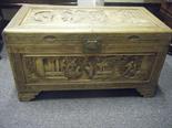 Early 20th century North Chinese origin Camphor wood chest 3` long x 2` wide x 2` deep profusely