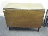 18c mahogany drop leaf dining table 2 drop sides, on tapering supports