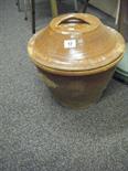 Terra cotta large pot and lid, 16" tall x 14" dia