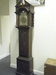 Impressive carved oak Grandfather clock, North Country design with later carved body, profusely