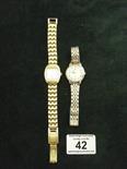 Ladies Rotary wrist watch on matt gilt chain and 1 other ladies watch