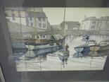 Mel Badenoch, pair of good quality f/g watercolours of Cornish Harbour scenes with figures and