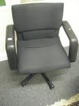 Black leather and upholstered designer office chair, by Vitra, 1999