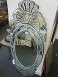 Contemporary Venetian mirror, oval shaped 4` tall x 24"" wide