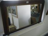 Victorian rectangular overmantle mirror, with inlaid boarder, 30"" x 16