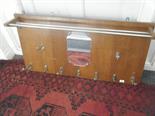 1950`s wall hanging hat rack and coat rack, with mirror to the front, 3`6"" long x 24"" high