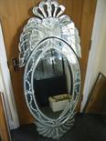 Contemporary Venetian mirror, oval shaped 4` tall x 24"" wide