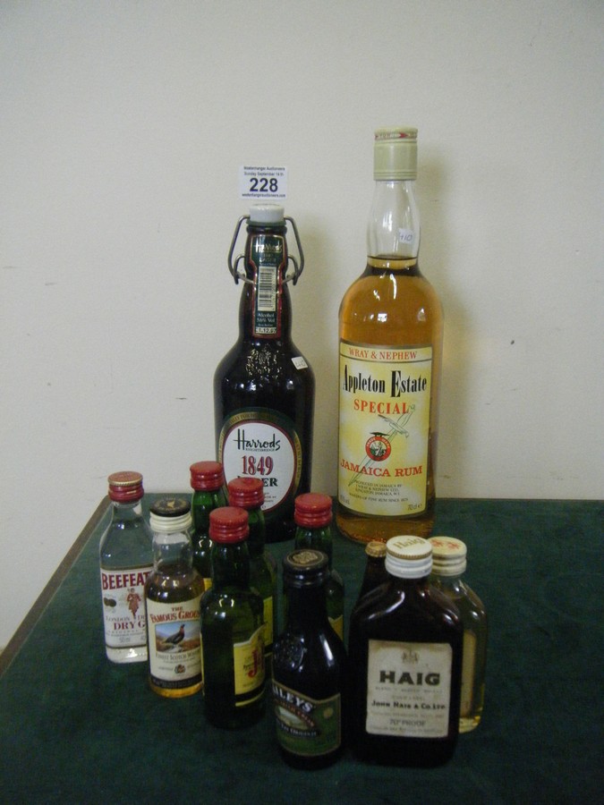 Single bottle of Jamaican Rum, bottle of Beer and a small collection of