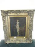 Oil painting on canvas in gilt frame depicting Napoleon Bonaparte in Military Uniform 14 x 20