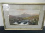 Pair of framed watercolour mountainous scene, signed G H Jenkins 10 x 16