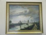 Gilt framed decorative picture of a Dutch landscape scene, 20 x 24