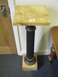 Good quality antique style marble and metal ware classical Corinthian column style Torchere 3`6 tall