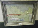 Interesting pastel drawing dated 76` by John Down Mathews, dated 1976,