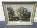 Albert Ernest Bottomley, 1873-1950 oil painting on canvas in frame a Country scene with horse and