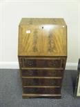 Good quality antique style Bureau of small proportions, flame mahogany in colour, 20" wide approx