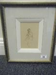 Interesting pen and ink drawing sketch of a Lady
