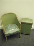 Lloyd Loom style linen basket and a similar chair,