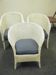 3 x Lloyd Loom chairs, 2 with original labels,