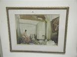 Sir William Russell Flint, Fine limited edition coloured print, titled Model for Vanity, from an