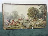 Interesting girl f/g 19c watercolour in the style of Alken Hunting scene with numerous horses,