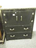 Industrial kitchen 1940`s unit, 3` tall x 3` wide 2 cupboards to the top above 2 long drawers