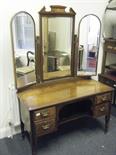 19c walnut dressing chest with a triple mirrored section to the back all above drawers (rear right