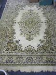 Modern floor rug beige and muted colours antique style c1990`s 9` long approx x 6` wide
