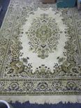 Modern floor rug beige and muted colours antique style c1990`s 9` long approx x 6` wide