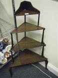 4 tier Victorian period mahogany ?What Not?, corner fitting on delicate feet 4` tall