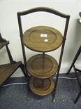 Edwardian period 3 tier metamorphic inlaid cake stand