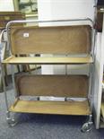 1950`s collapsible chrome and simulated wood trolley by Gerlinol, model Dinett good condition