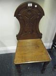 Late 19c Arts & Crafts inspired hall chair, mahogany,