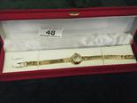 Superb Omega Ladies 9ct gold Vintage watch h/m 1982 on a 9ct gold strap with varying size secure