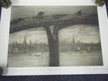 2 x un-framed limited edition prints, The Plague Bridge and 20th century Man both signed by artist