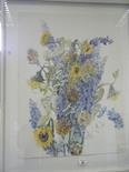 Large f/g watercolour still life of Flowers, image size 24"" x 36"" frame size 28"" x 40