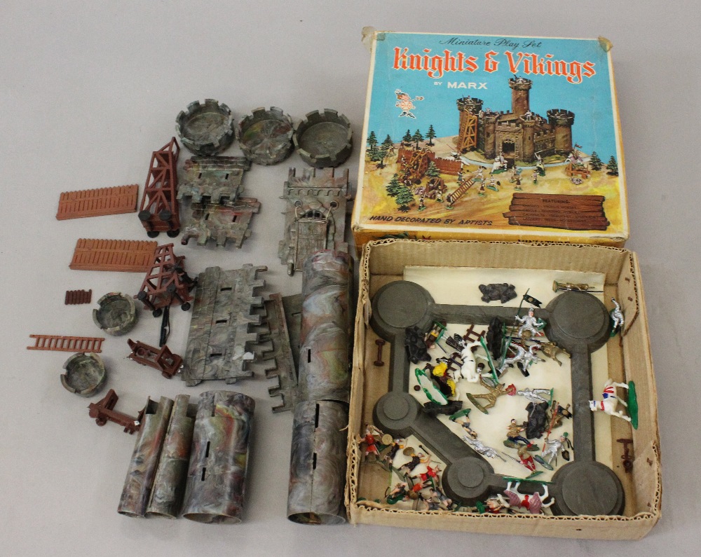 Marx Toys Knights & Vikings Miniature Play Set, comprising plastic
