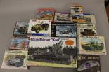 17x assorted plastic model military kits including: Revell; Mirage Hobby; Airfix etc. All boxed,