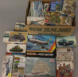 Good quantity of plastic model kits (mixture of: military; boat; aircraft; vehicle) including: